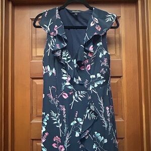 Banana Republic navy floral full-length dress